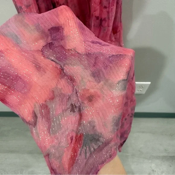 BHLDN Dress Iris One Shoulder Cutout in Pink Floral - Picture 7 of 9